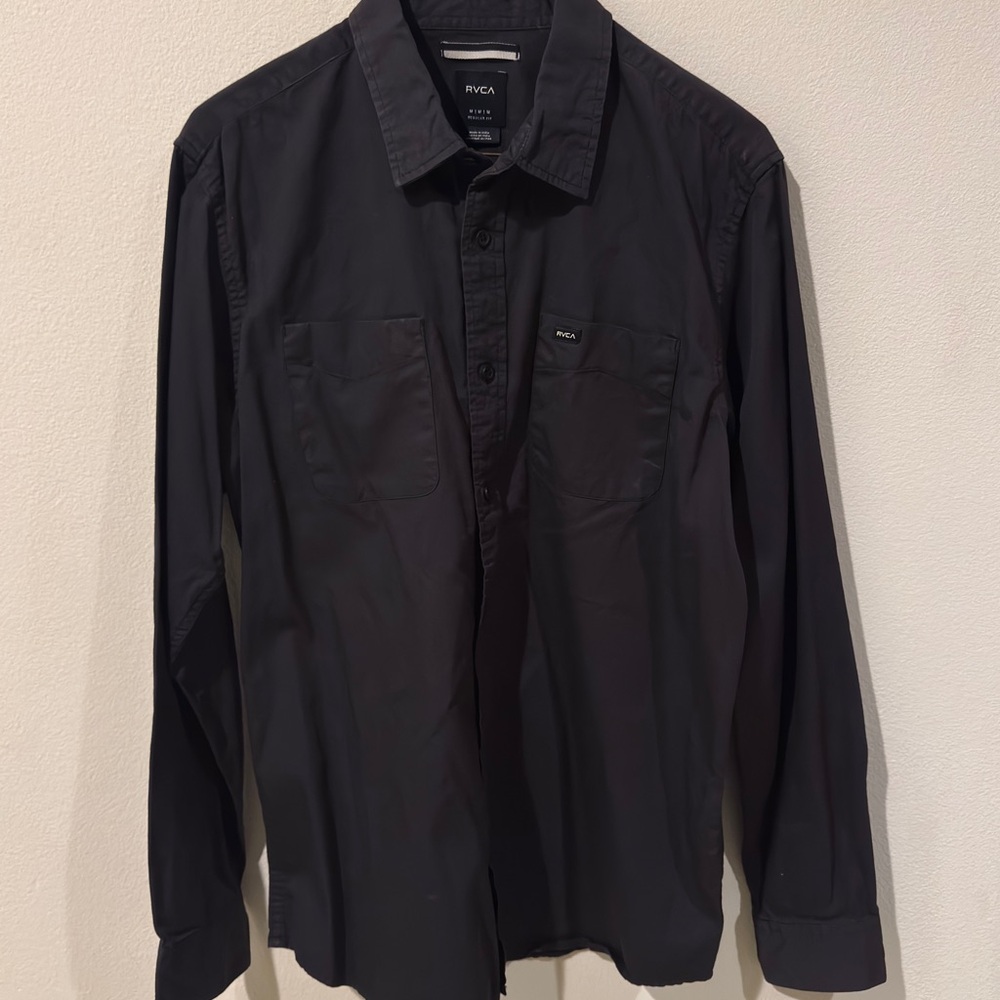 RVCA Men's Black Button Up